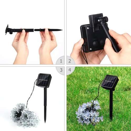 Christmas lights Decorations Solar String Lights 50 LED 21ft 8 Modes Blossom Flower Garden