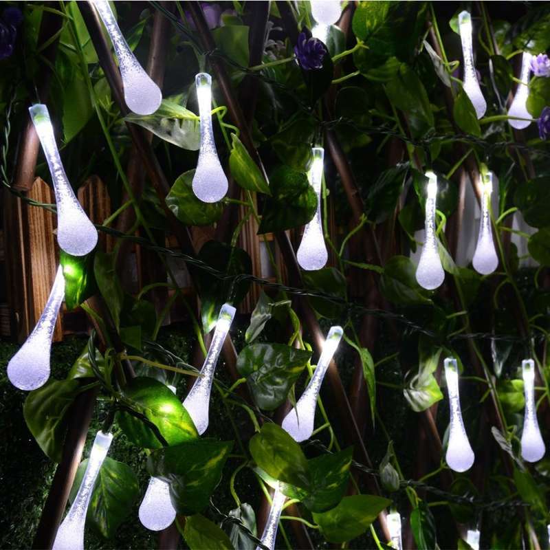 Solar String Lights 30 LED 6.5M 8 Modes Water Drop Garden Christmas lights Decorations