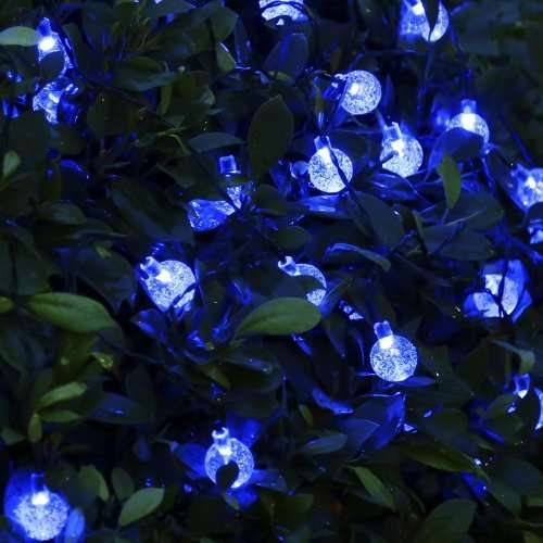 Globe Solar String Lights, 30 LED Fairy Crystal Ball Christmas Lights, Outdoor Decorative
