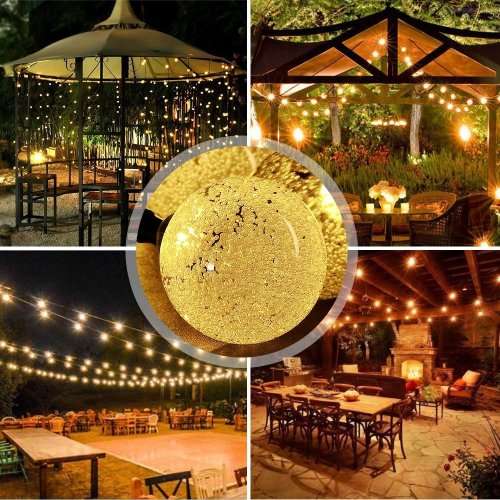 Globe Solar String Lights, 30 LED Fairy Crystal Ball Christmas Lights, Outdoor Decorative