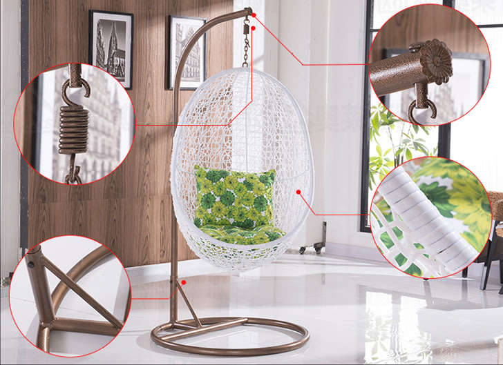 Egg Shape Outdoor Wicker Swing Chair rattan garden Swing