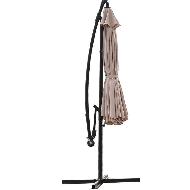10' Offset Cantilever Patio Umbrella, Outdoor Hanging Umbrella with Cross Base