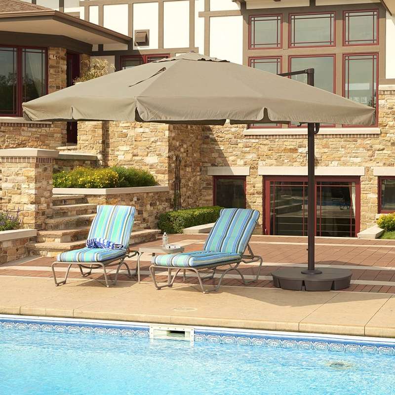 Patio Offset Umbrella Garden Outdoor Cantilever Umbrella With Base