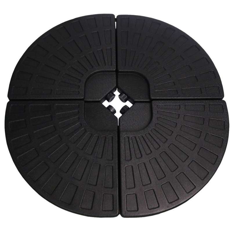 4Pcs 13L Fan Shaped Water Filled Umbrella Base Suitable for All Kinds of Cross Tiles (Black)