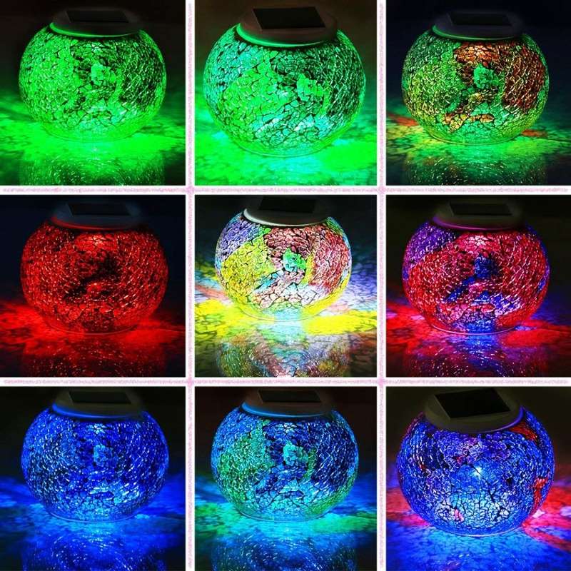 Swimming Pool Color Changing Solar Powered Glass Ball Led Garden Lights Outdoor Waterproof