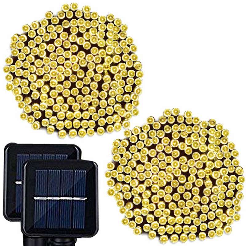 [2 Packs]Christmas LightsGarden Decorations Solar Lights 200 LED Fairy Lights, Ambiance Lighting