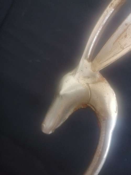 Vintage Highly detailed large metal and wood 3 piece buck ornaments