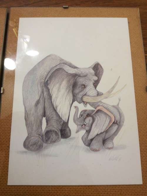 PAIR OF PENCIL ART, SIGNED BY THE ARTIST.