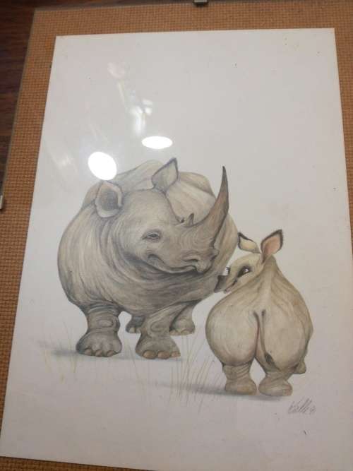 PAIR OF PENCIL ART, SIGNED BY THE ARTIST.