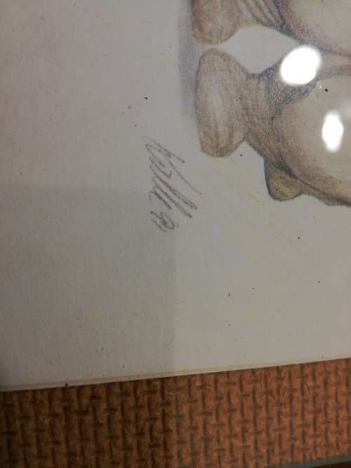 PAIR OF PENCIL ART, SIGNED BY THE ARTIST.