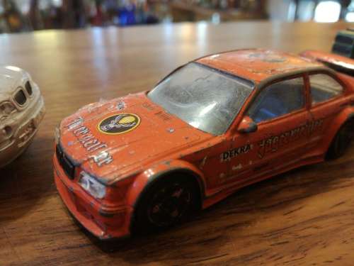 3 METAL MODEL CARS and a TRACTOR. one bid for ALL.