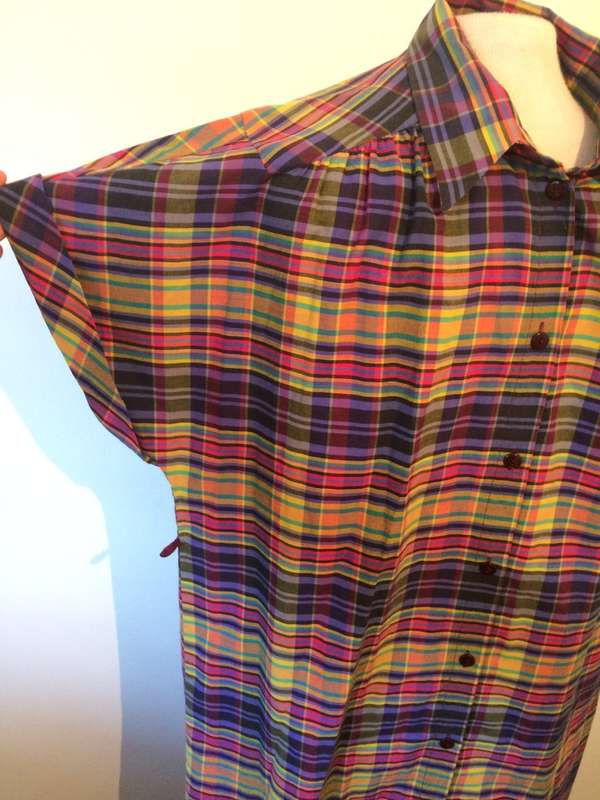 ##SALE## VINTAGE SUMMER SHIRT DRESS PLAID - SIZE 16