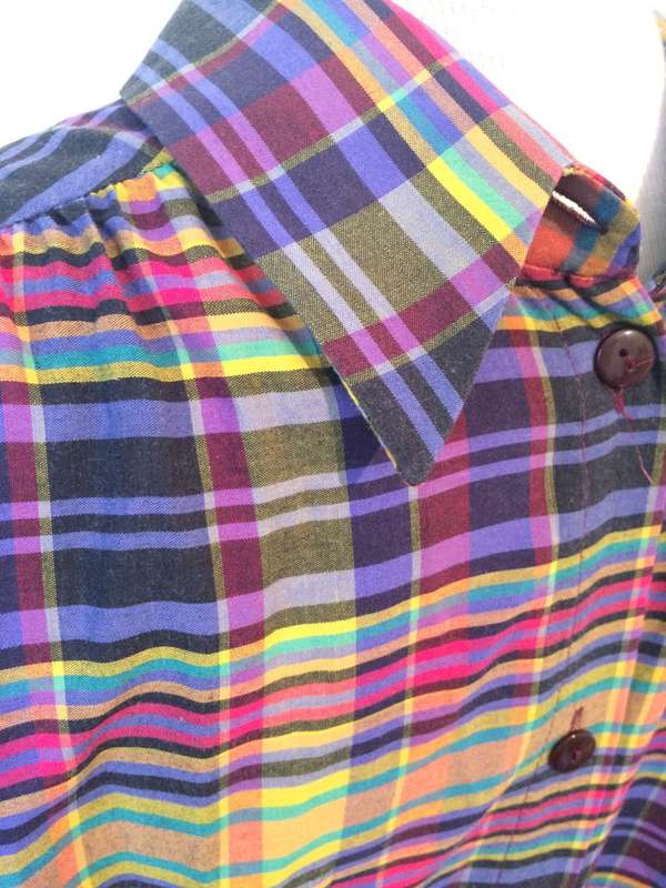 ##SALE## VINTAGE SUMMER SHIRT DRESS PLAID - SIZE 16