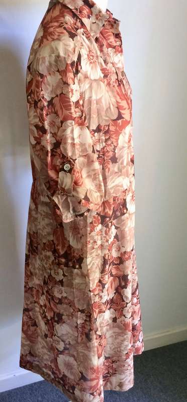 *** april end of summer sale ***  BROWN FLOWERS AND LEAVES DRESS - SIZE 12