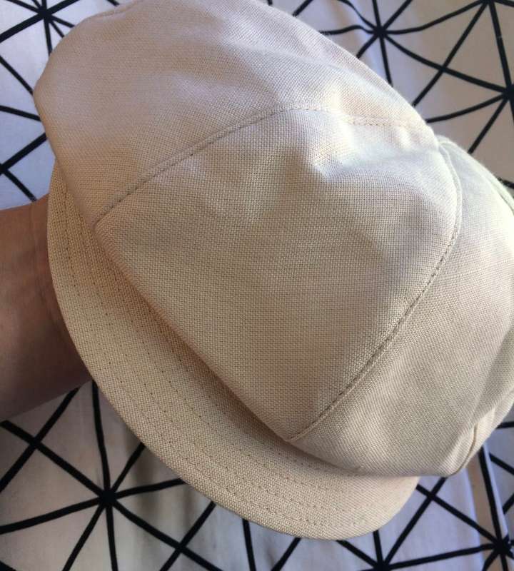 VINTAGE LINEN POORMAN'S CAP - BEIGE