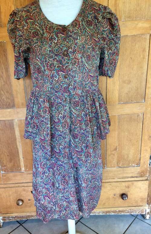 *** april end of summer sale ***   PAISLEY PEPLUM STYLE DRESS - 12