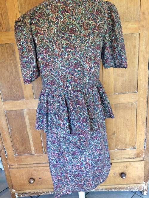 *** april end of summer sale ***   PAISLEY PEPLUM STYLE DRESS - 12