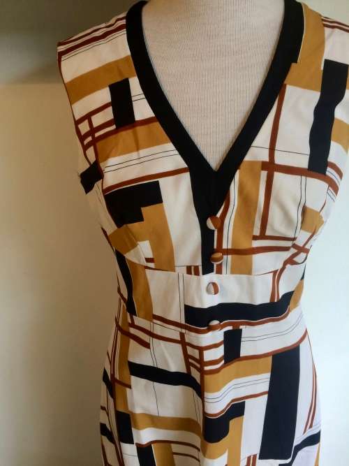 VINTAGE RETRO COCKTAIL DRESS 1970'S - SIZE 12