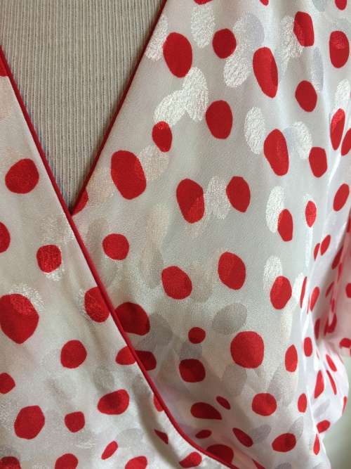 VINTAGE GLITTER RED DOTTED COCKTAIL DRESS - SIZE 12