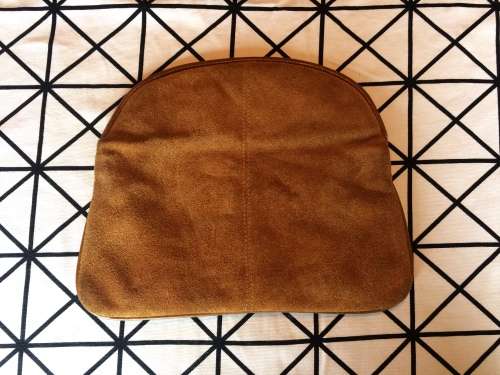 VINTAGE GENUINE TAN SUEDE  LEATHER CLUTCH BAG