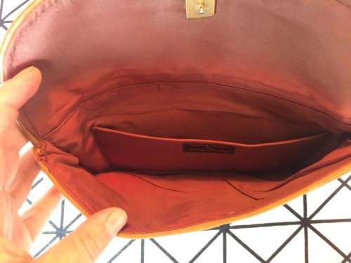 VINTAGE GENUINE TAN SUEDE  LEATHER CLUTCH BAG