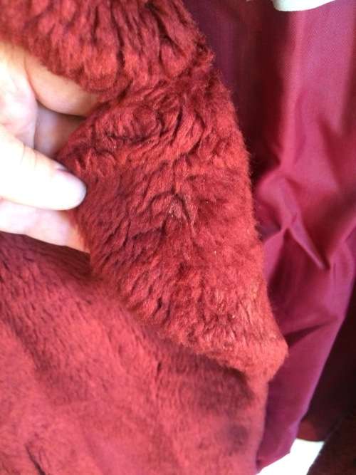 VINTAGE SEGAL MAROON SHEAR-LIKE FLUFFY  JACKET/ COAT - 16