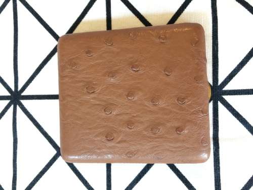 VINTAGE OSTRICH LIKE LEATHER LADIES CIGAR / CIGARETTE CASE -TAN