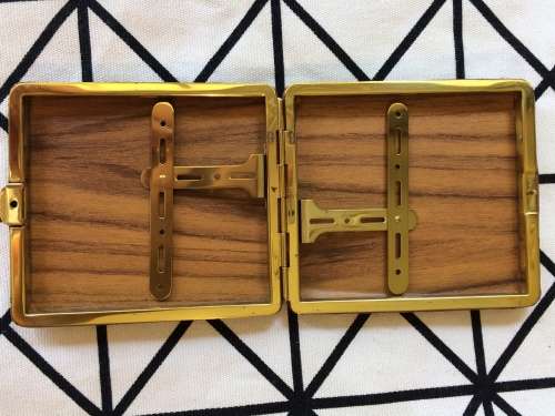 VINTAGE OSTRICH LIKE LEATHER LADIES CIGAR / CIGARETTE CASE -TAN