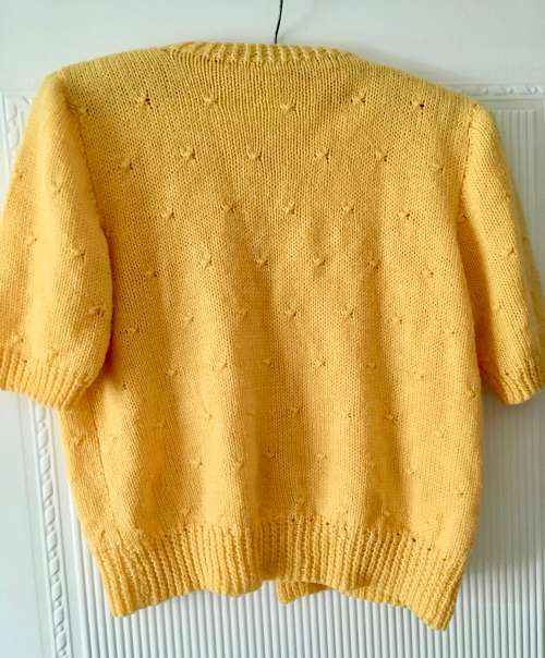 VINTAGE MARIGOLD  COLOURED GRANNY KNIT JERSEY