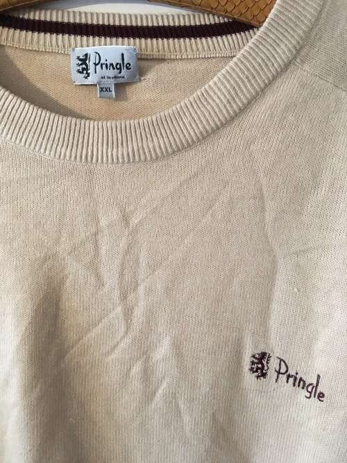 VINTAGE PRINGLE TAN KNIT JERSEY - XXL