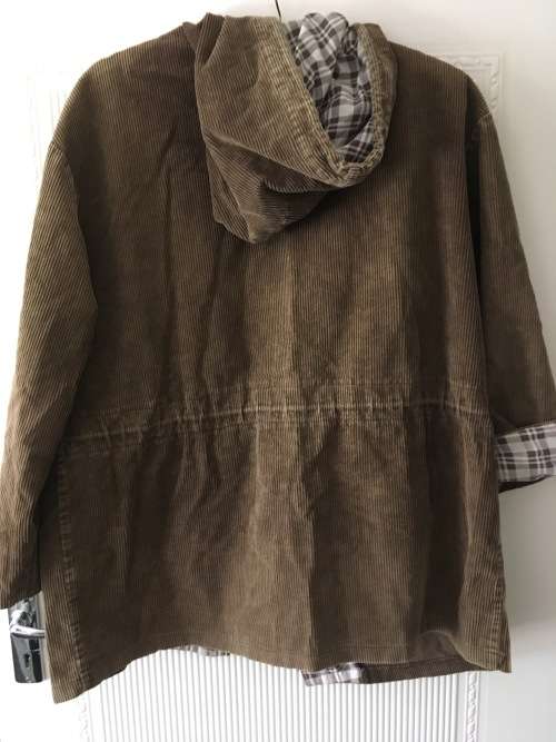 VINTAGE BROWN CORDUROY PARKA JACKET    - SIZE 14