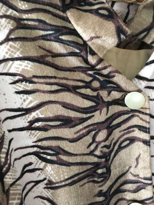 VINTAGE ANIMAL PRINT VELVETEEN JACKET   - SIZE 14