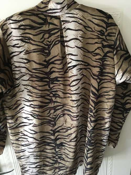 VINTAGE ANIMAL PRINT VELVETEEN JACKET   - SIZE 14