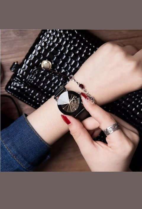 Fashion Unisex Leather Stainless Steel Analog Military Quartz Wrist Watch
