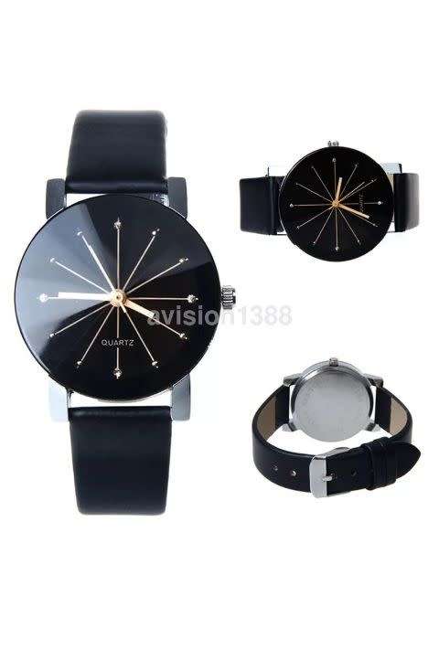 Fashion Unisex Leather Stainless Steel Analog Military Quartz Wrist Watch