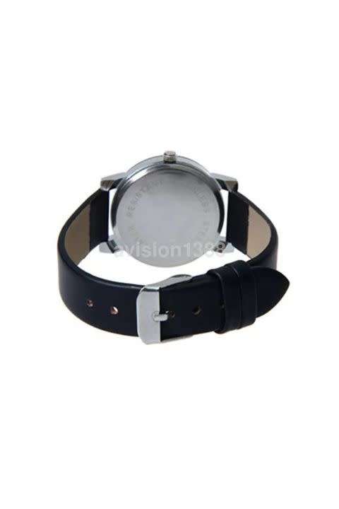 Fashion Unisex Leather Stainless Steel Analog Military Quartz Wrist Watch