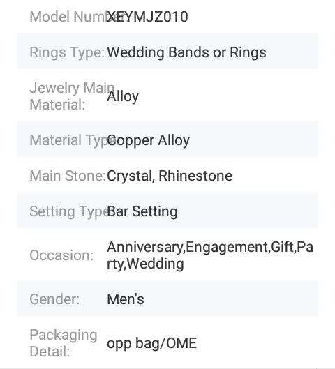 Luxury 1.5ct Diamond Ring Men Silver Wedding Full Zircon Ring For Men Rhinestone Jewelry