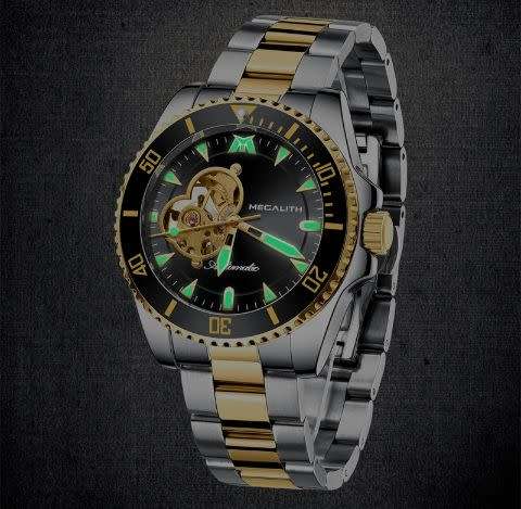MEGALITH Top Brand Automatic Mechanical Movement High Quality Business Watch