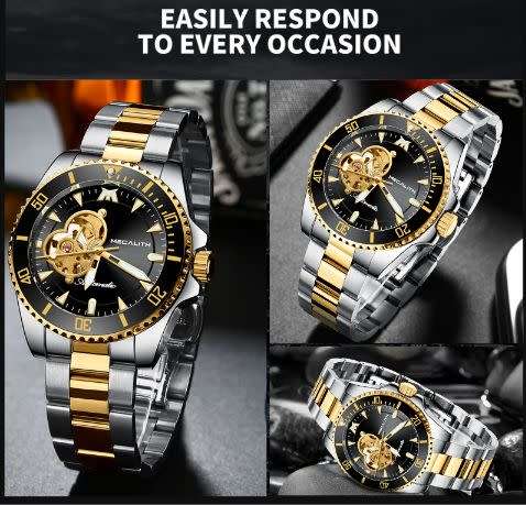 MEGALITH Top Brand Automatic Mechanical Movement High Quality Business Watch