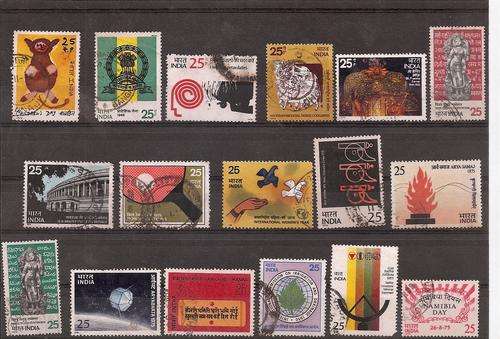 17 USED SINGLE STAMP  ISSUES OF THE SEVENTIES