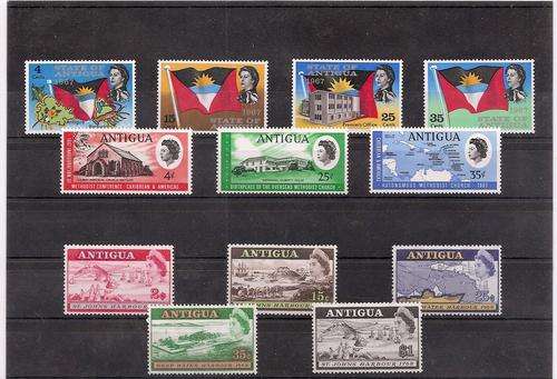 ANTIGUA 1967. 3 MINT COMPLETE SETS.