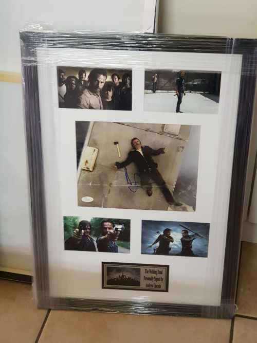 Walking dead signed Montage sogned by Andrew Lincon