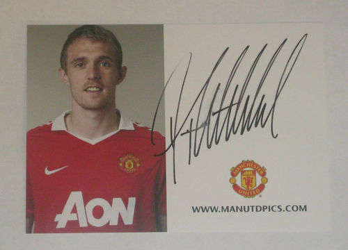 Hand signed Darren Fletcher official Man united card rare ,.
