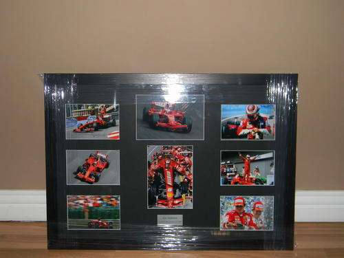 Hand Signed Authentic Kimi Raikonnen Montage (Ferrari 2007 World Championship).