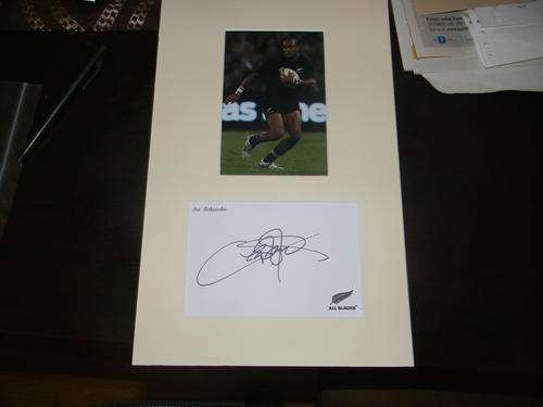 New Zealand All Black legend Joe Rokocoko hand signed MOunt.