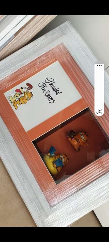 Garfield sgned by creator Jim Davies montage.