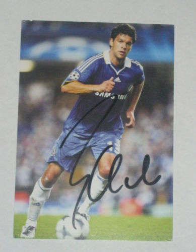 German and Chelsea Legend Michael Ballack Hand signed Chelsea postcard photo