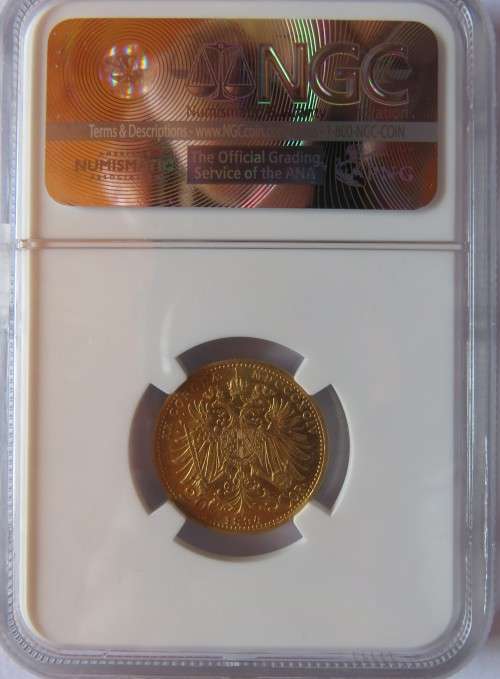1894 Austria Gold 20 Corona AU55 NGC