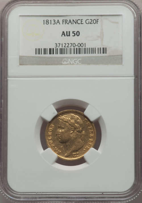 Napoleon gold 20 Francs 1813-A AU50 NGC AU50