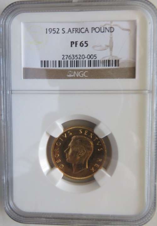 1952 South Africa Gold one pound NGC PF 65